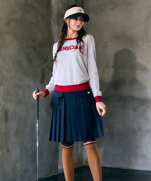 BENECIA 12 Logo Color Combination Knit - Gray