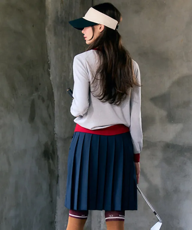 BENECIA 12 Logo Color Combination Knit - Gray