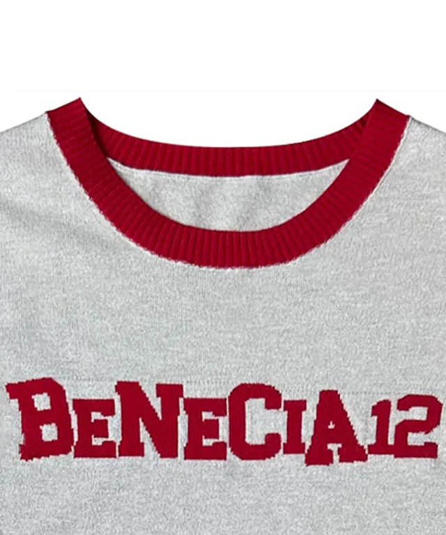 BENECIA 12 Logo Color Combination Knit - Gray