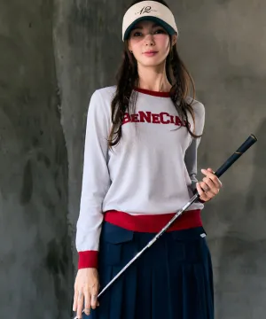 BENECIA 12 Logo Color Combination Knit - Gray