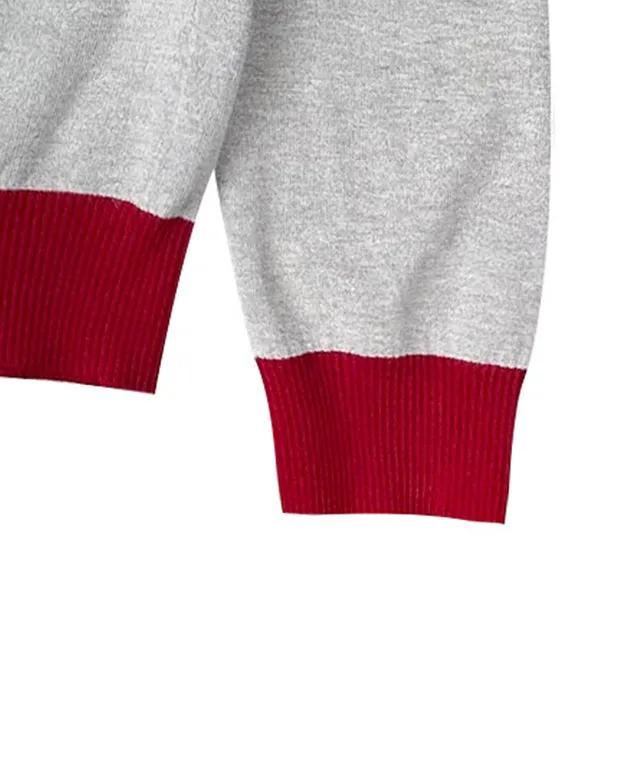 BENECIA 12 Logo Color Combination Knit - Gray