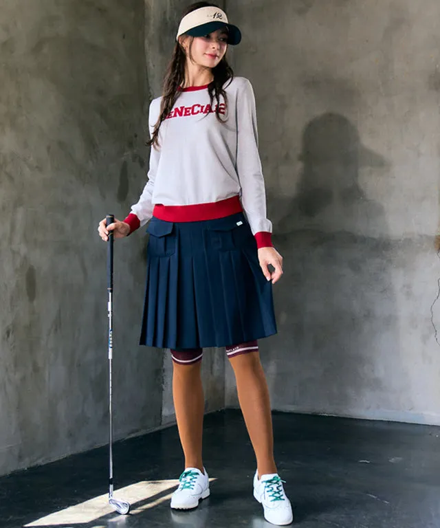 BENECIA 12 Logo Color Combination Knit - Gray