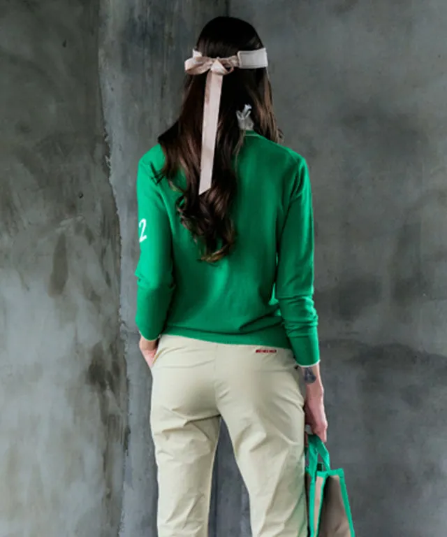 BENECIA 12 Logo Pocket Knit - Lime Green