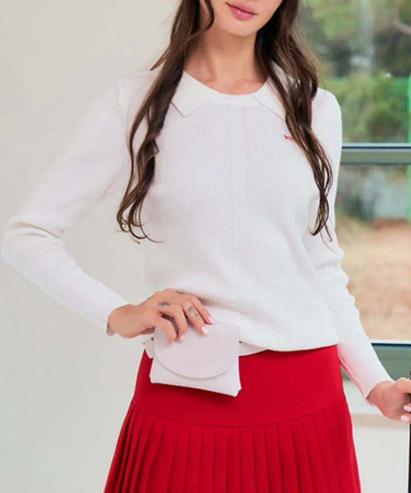 BENECIA 12 Ribbed Knit Collar - Ivory