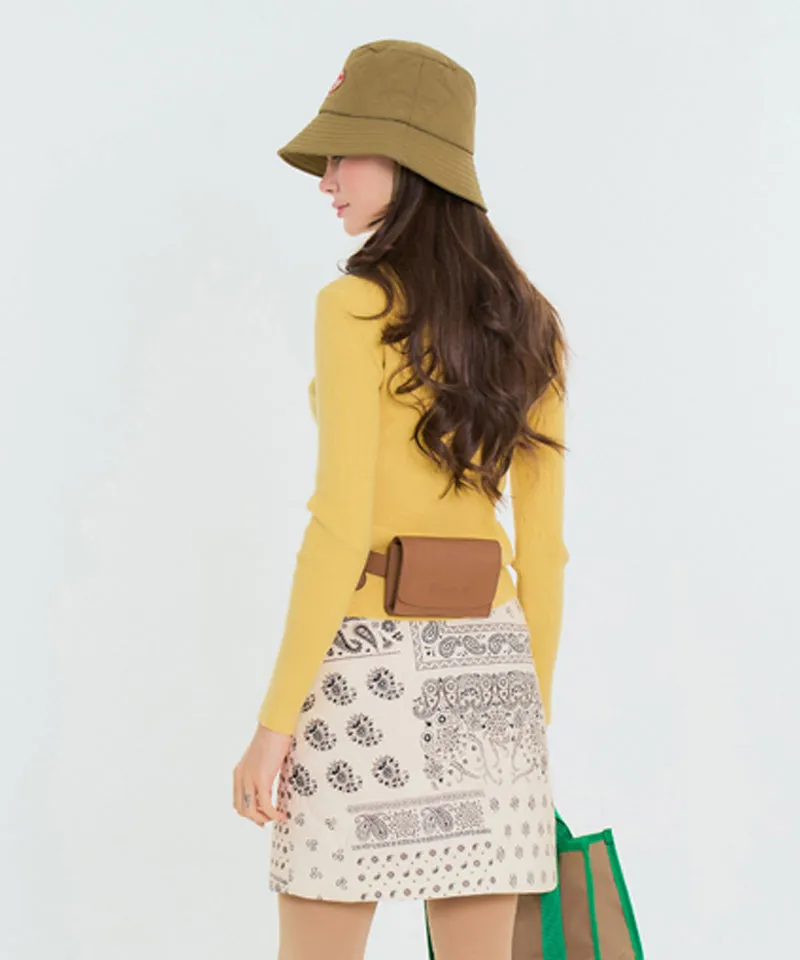 BENECIA 12 Round Neck Ribbed Knit - Yellow