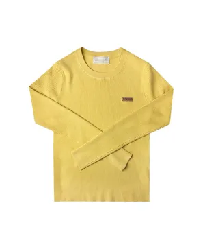 BENECIA 12 Round Neck Ribbed Knit - Yellow
