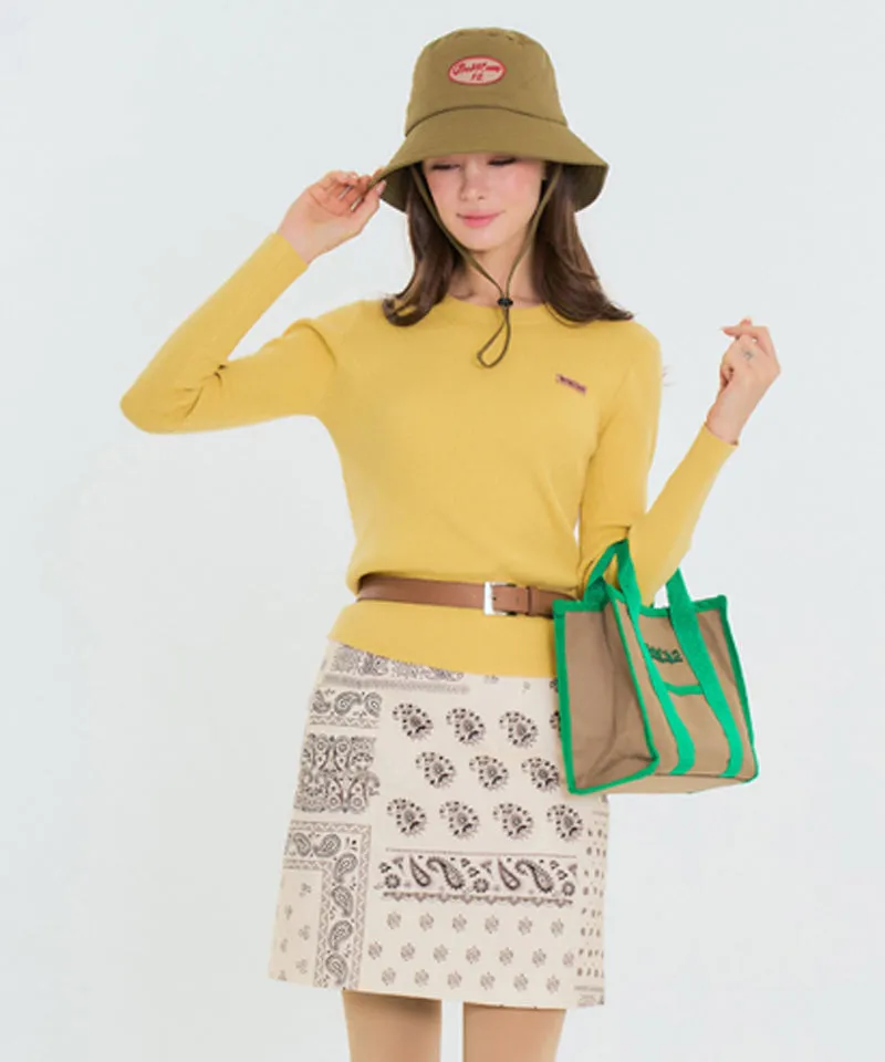 BENECIA 12 Round Neck Ribbed Knit - Yellow