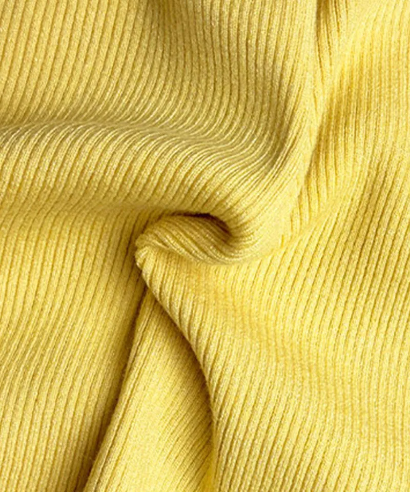 BENECIA 12 Round Neck Ribbed Knit - Yellow