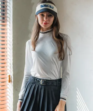 BENECIA 12 See-Through Half-Neck Cool Inner Golf T-shirt - White