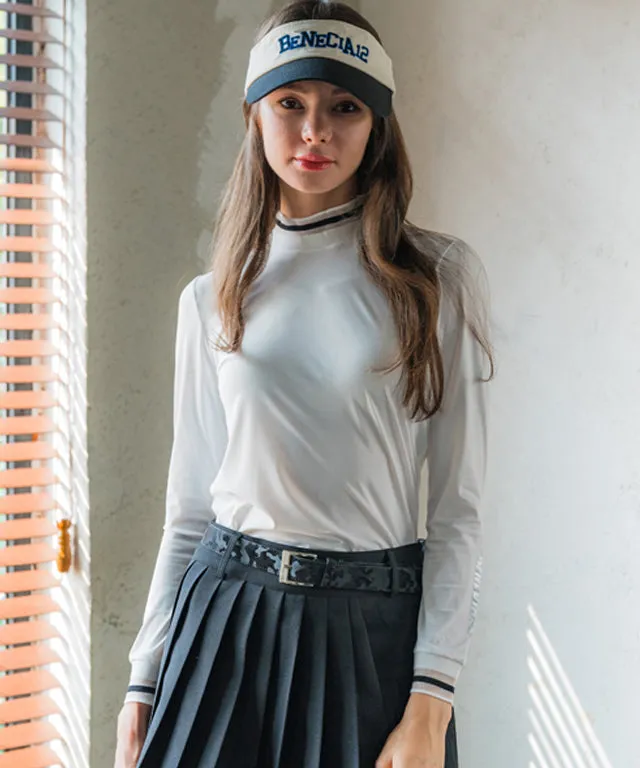 BENECIA 12 See-Through Half-Neck Cool Inner Golf T-shirt - White