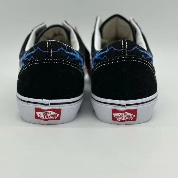 Black Sneakers with Colorful Flame Design