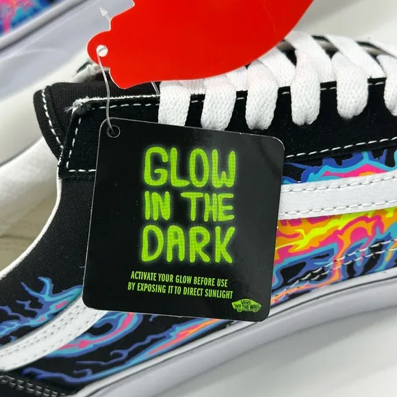 Black Sneakers with Colorful Flame Design