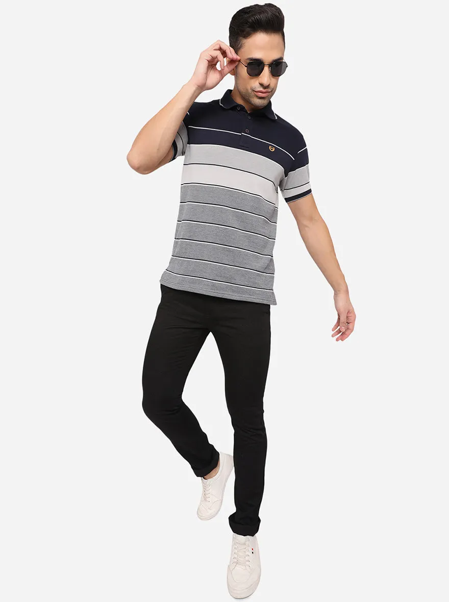 Black Washed Slim Fit Casual Trouser | Greenfibre