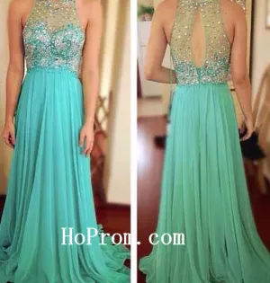 Blue Lace Prom Dresses,Beading Prom Dress,Evening Dress