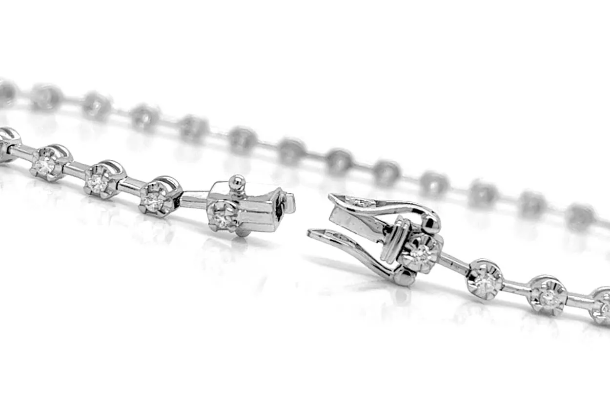 Bracelet 18kt White Gold & Spaced Diamonds Tennis