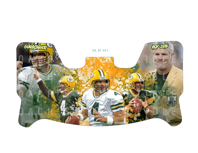 Brett Favre Custom Visor for Any Full Size Riddell Helmet (Universal Fit)