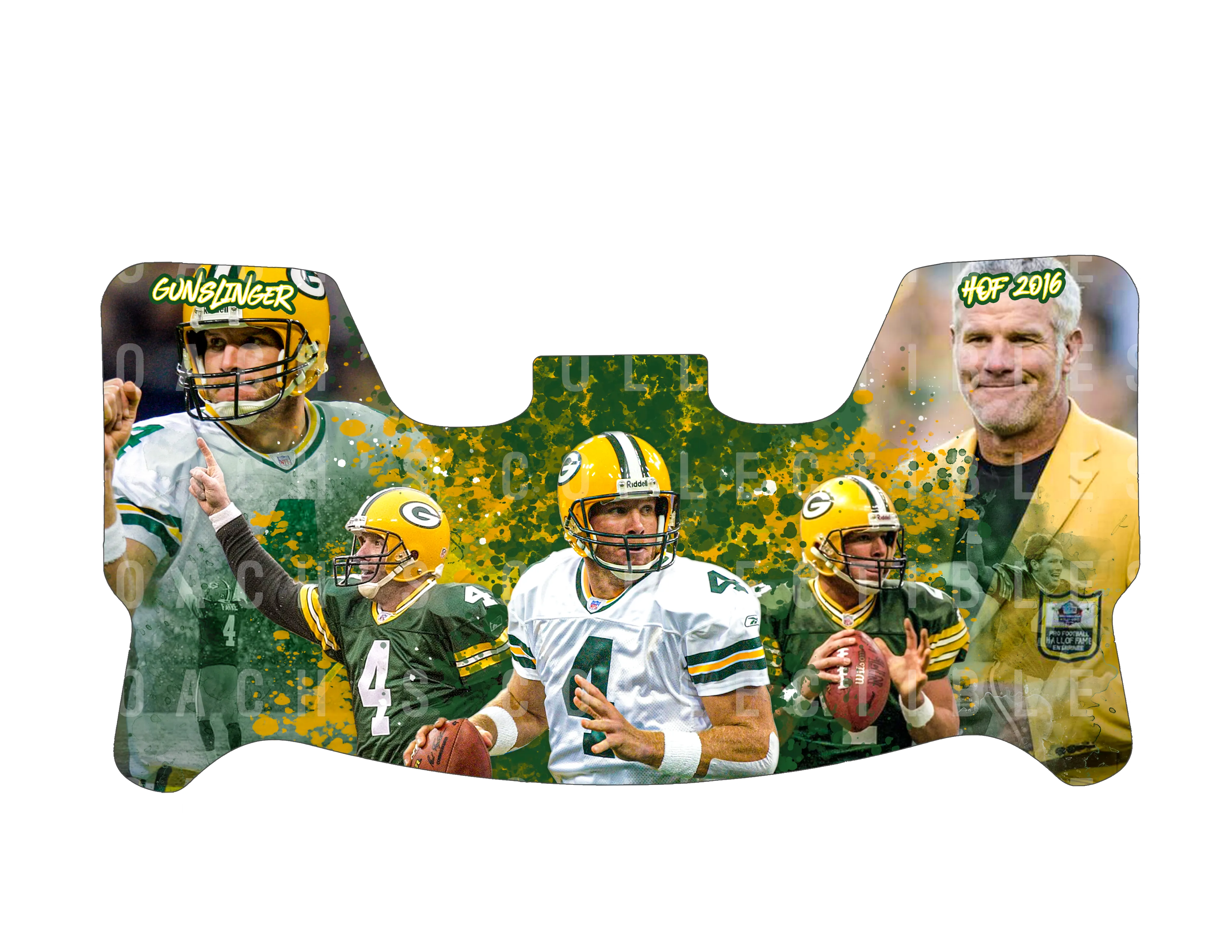 Brett Favre Custom Visor for Any Full Size Riddell Helmet (Universal Fit)