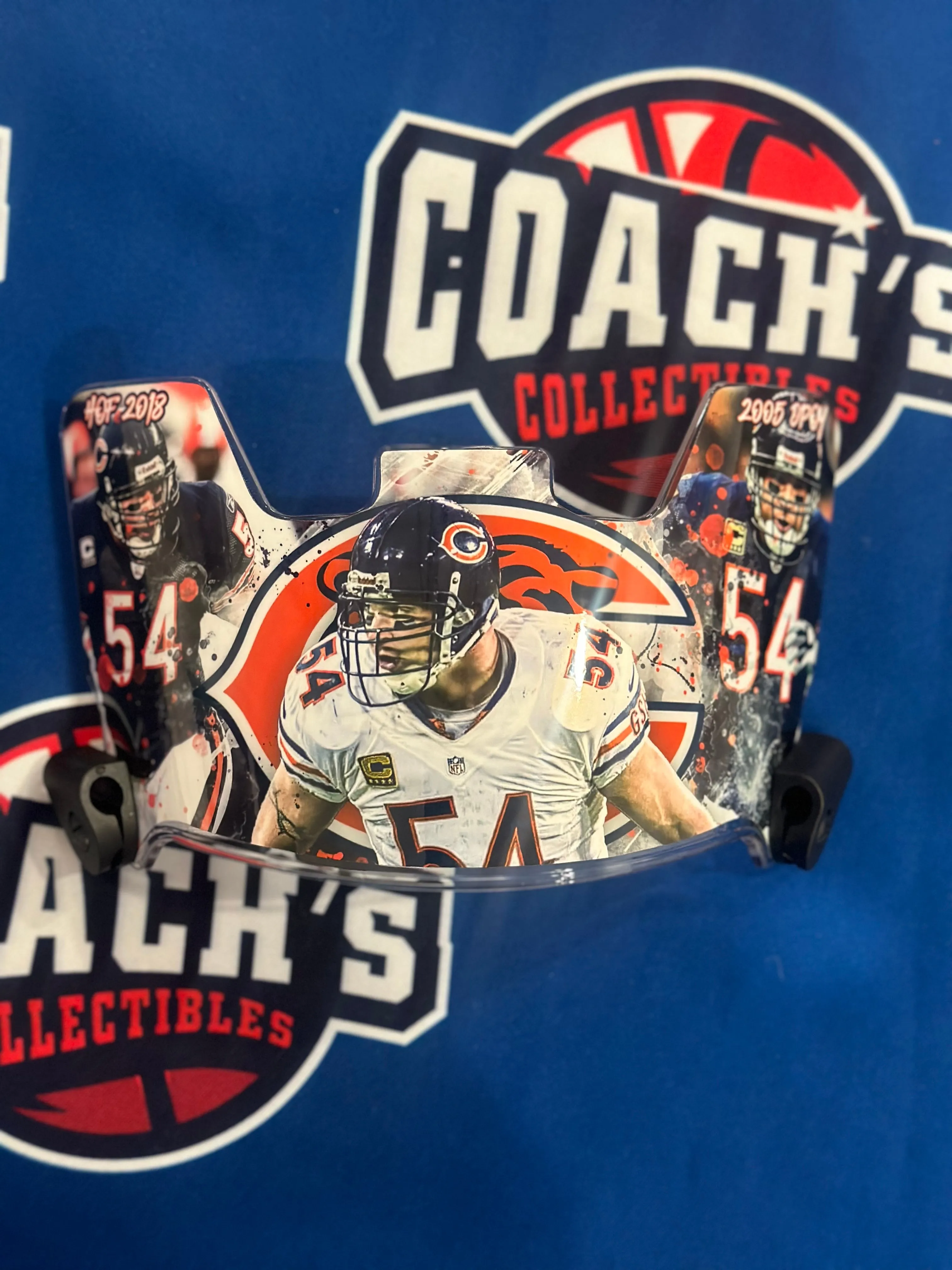 Brian Urlacher Custom Visor for Any Full Size Riddell Helmet (Universal Fit)