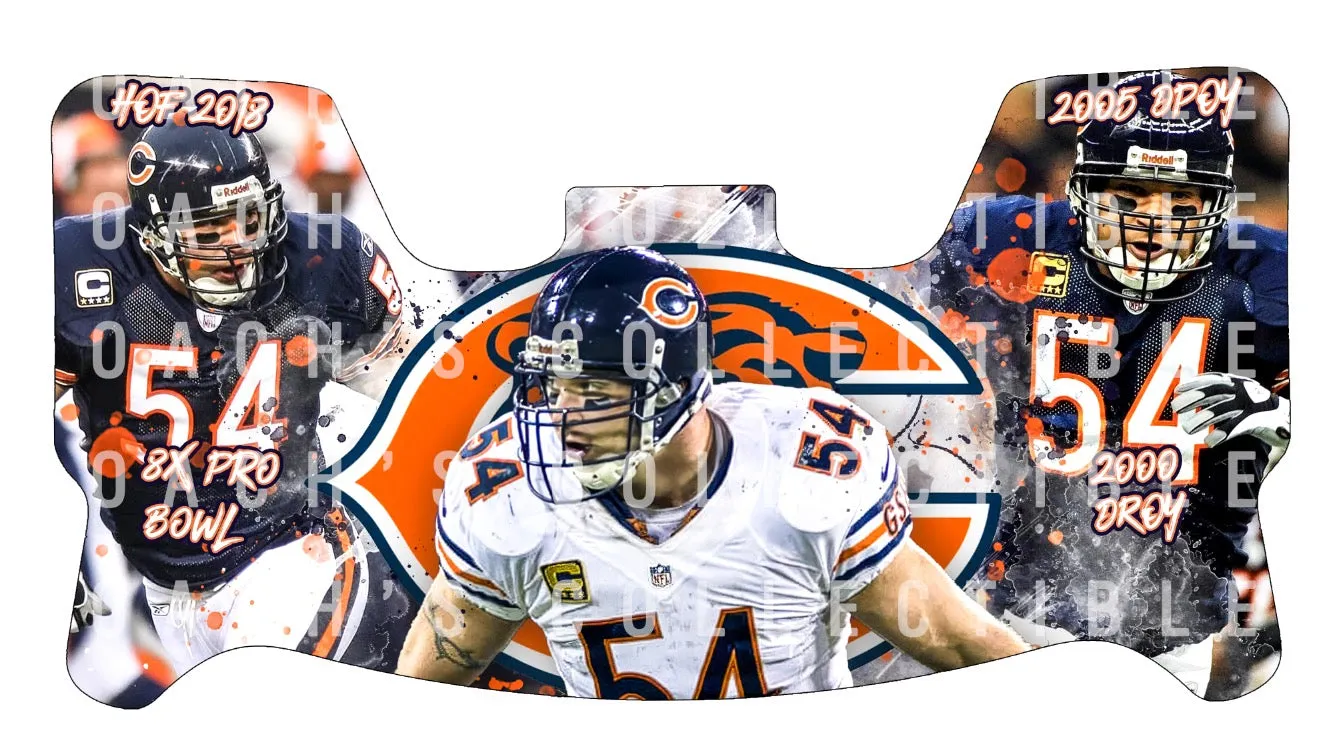 Brian Urlacher Custom Visor for Any Full Size Riddell Helmet (Universal Fit)
