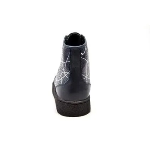British Walkers Extreme Navy Leather High Top With Linear Design