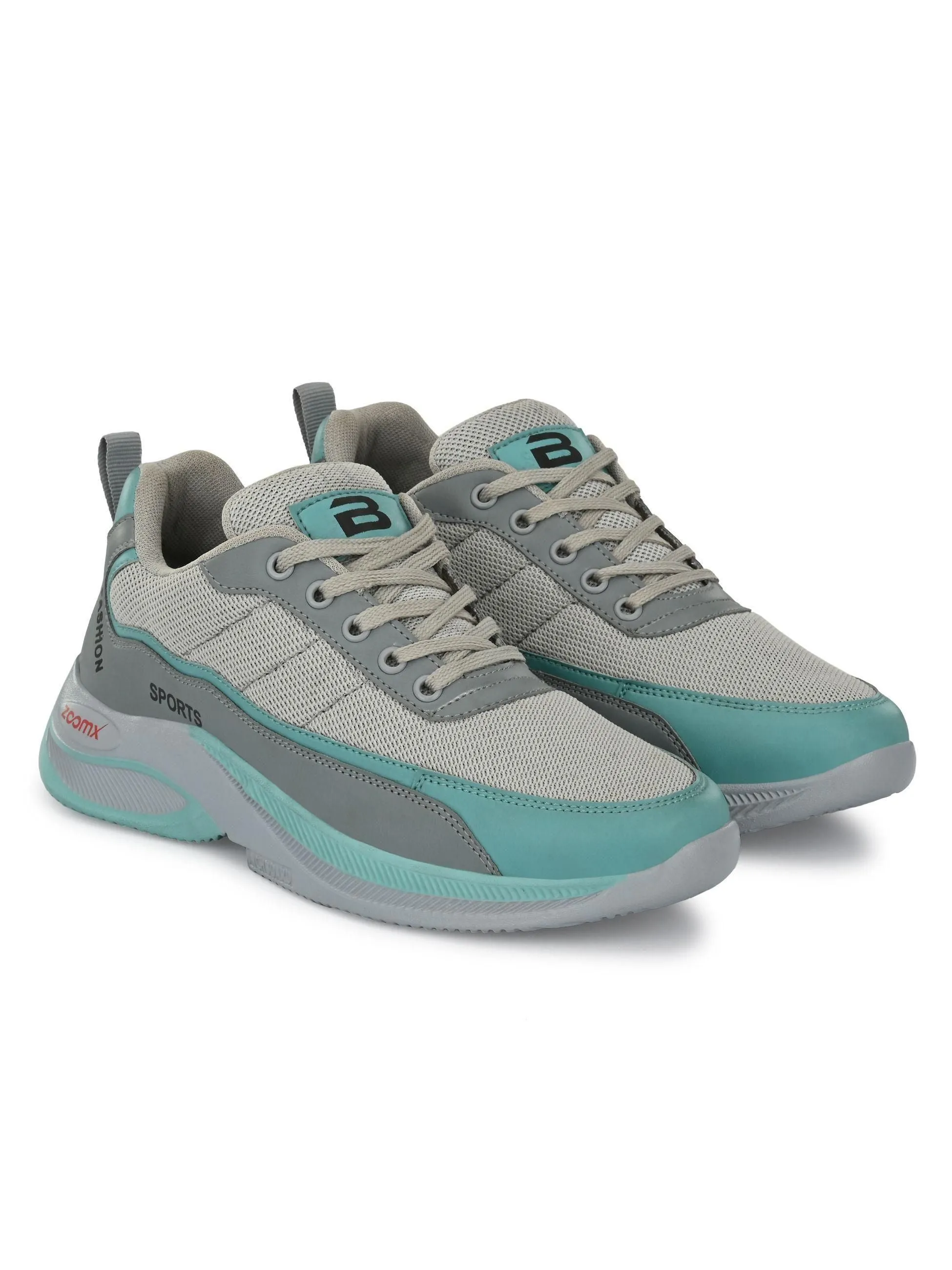 BUCIK Men's Grey Synthetic Leather Lace-Up Casual Shoe's
