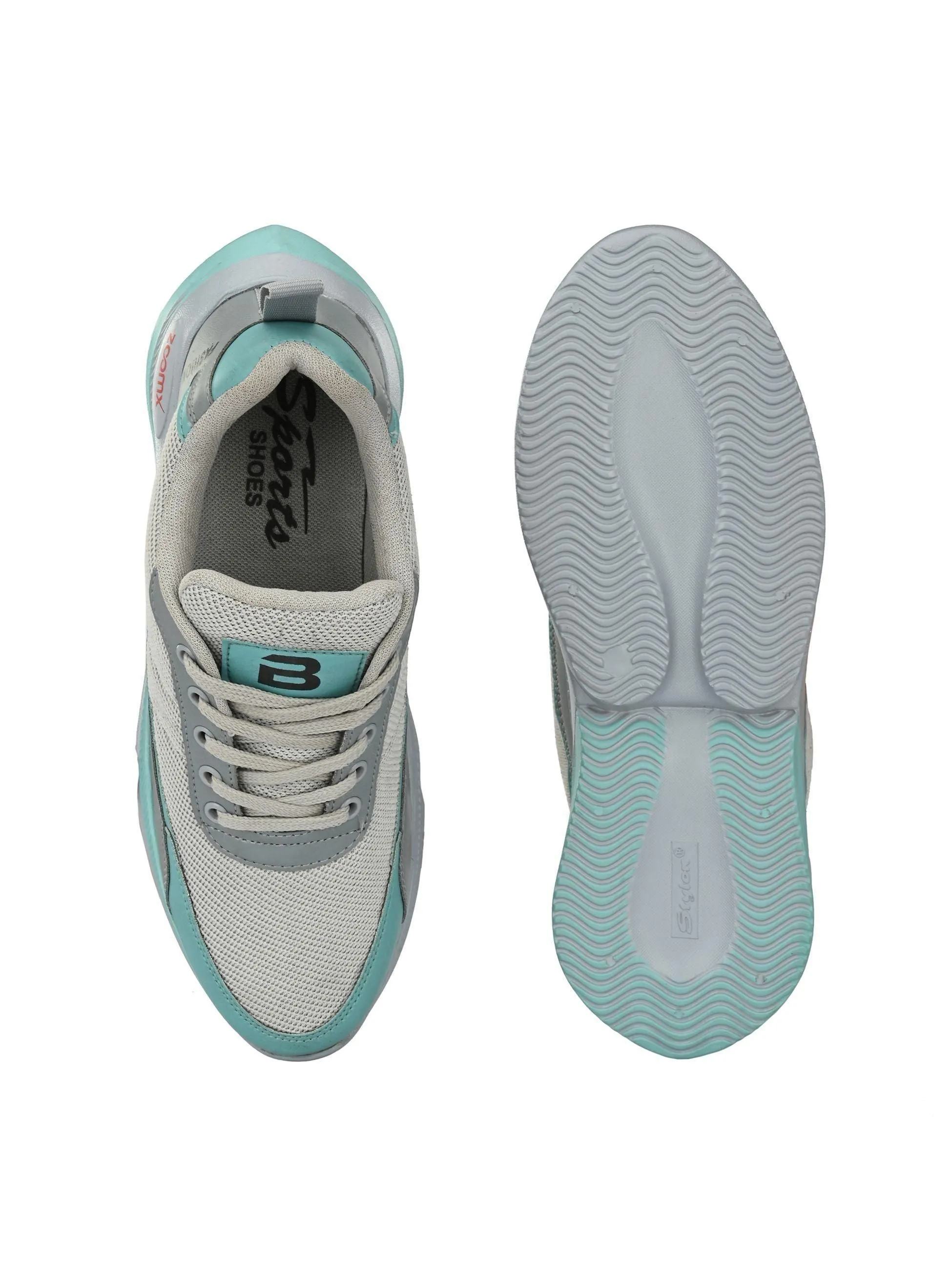 BUCIK Men's Grey Synthetic Leather Lace-Up Casual Shoe's