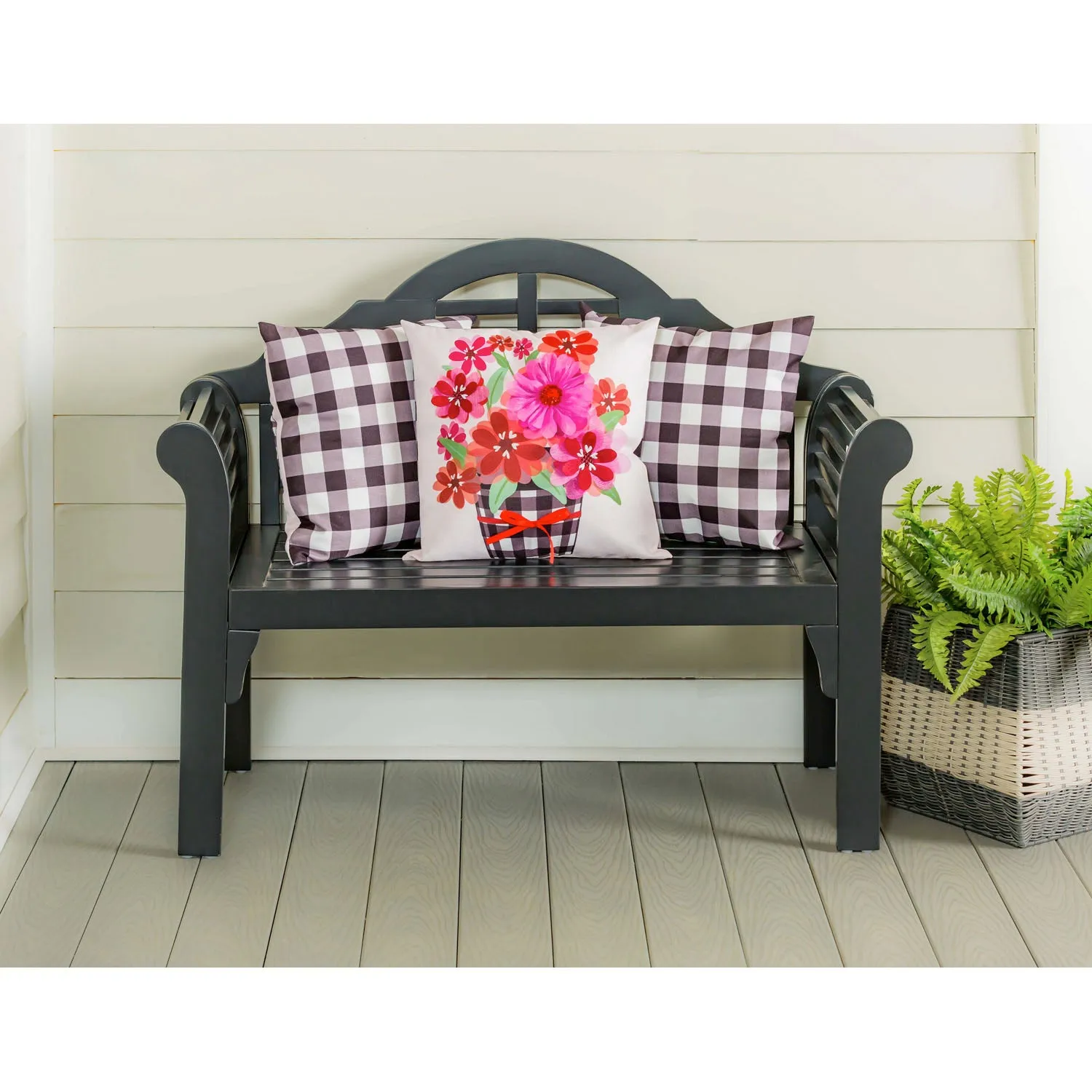Buffalo Check Flower Pot Interchangeable Pillow Cover,4plc427bl