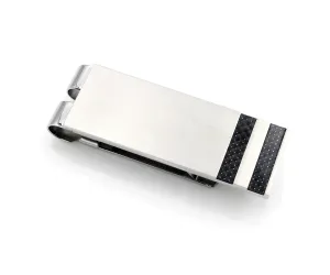 Carbon Fiber Accented Stainless Steel Money Clip