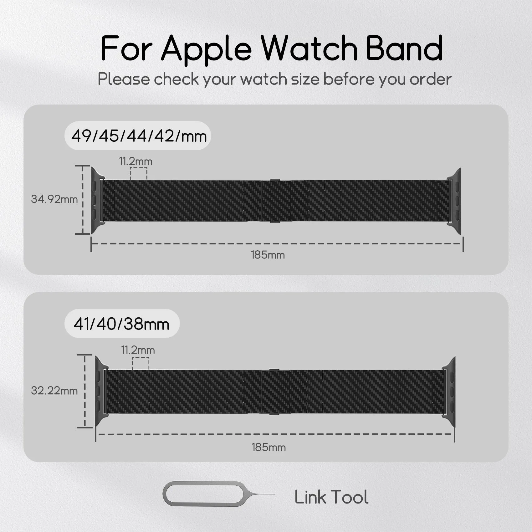 Carbon Fiber Band with Magnetic Clasp for Apple Watch