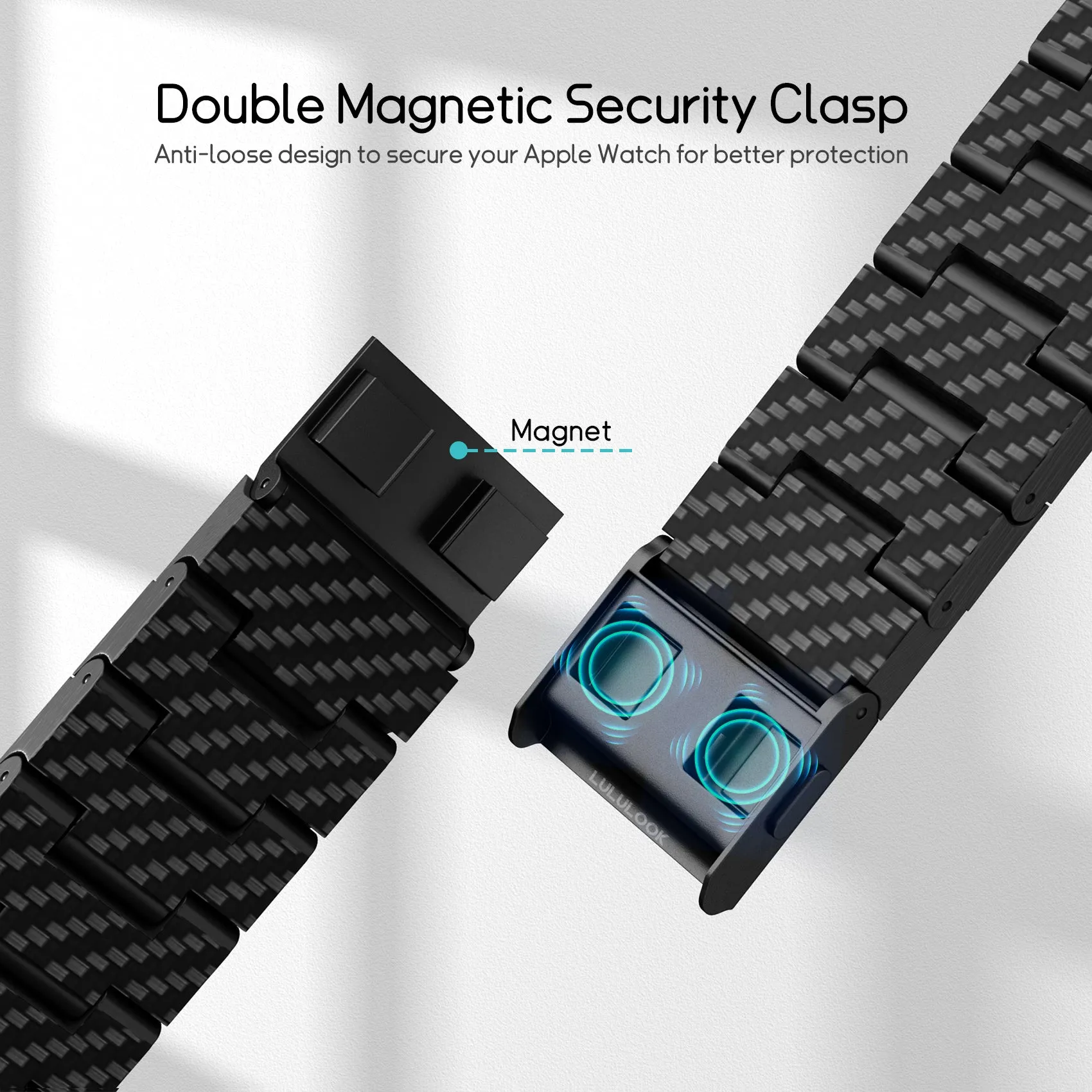 Carbon Fiber Band with Magnetic Clasp for Apple Watch