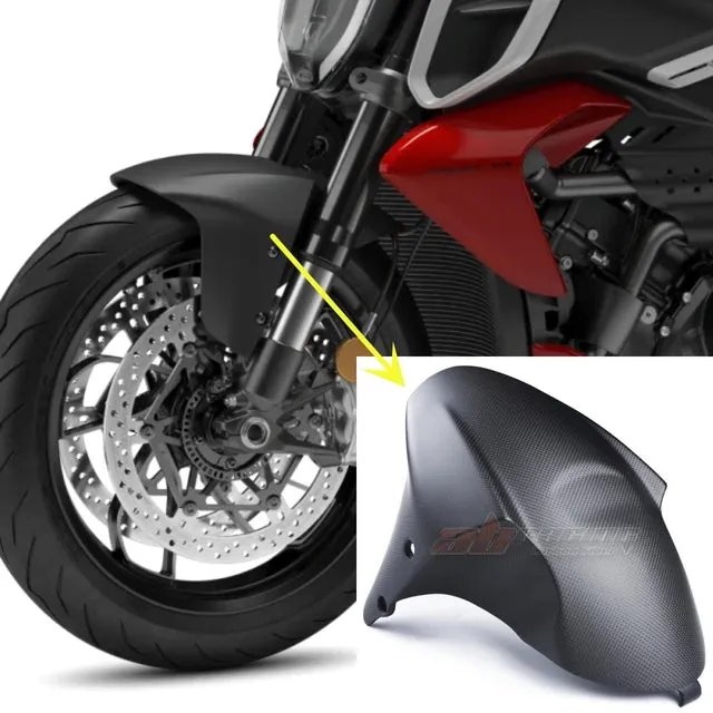 Carbon Fiber Front Fender Tank Cover Side Panel Trim Cowling For Ducati Diavel V4 2023  Full Carbon Fiber 100%
