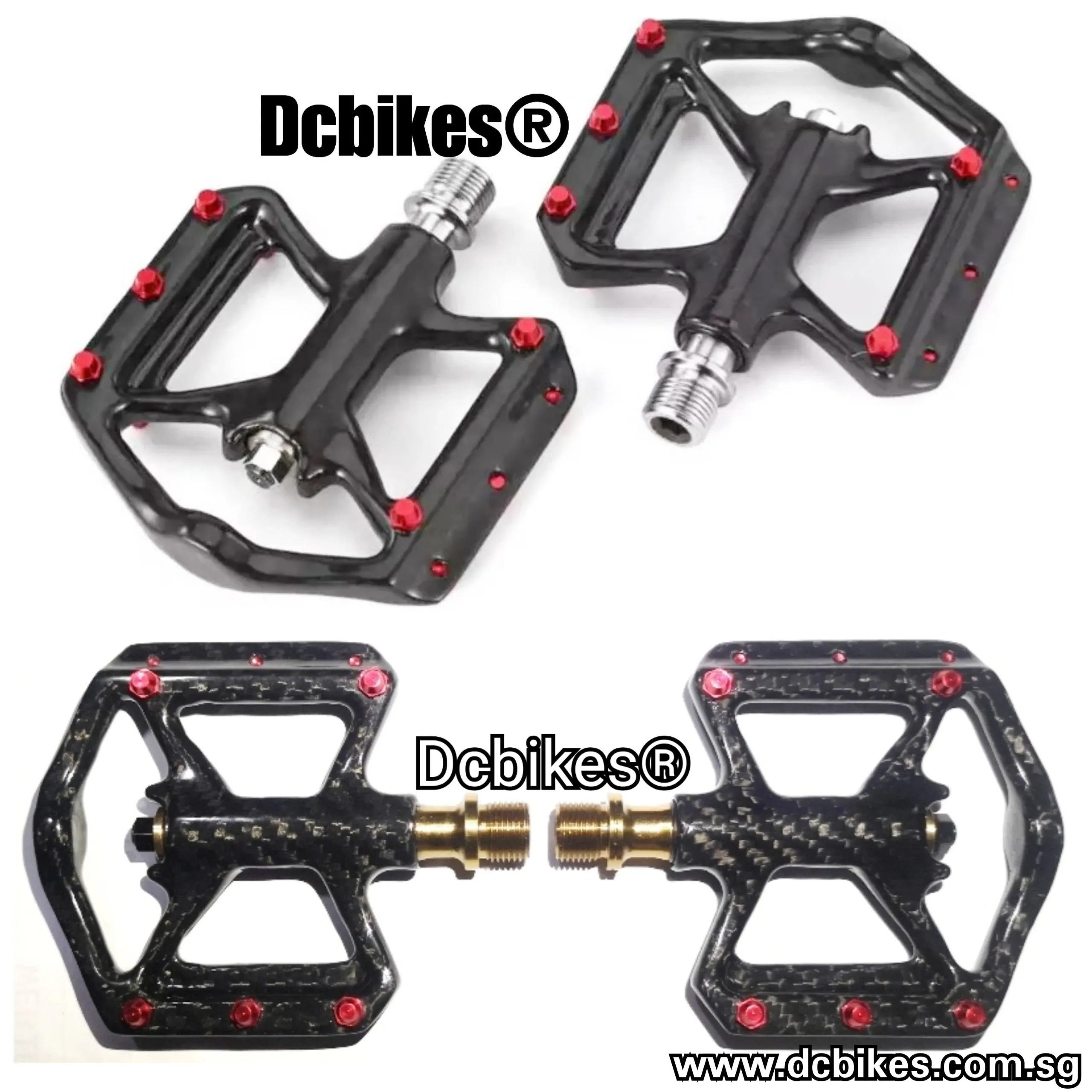 Carbon Fiber   Titanium Axle Ultralight Seal Bearings MTB Road Pedals 177g