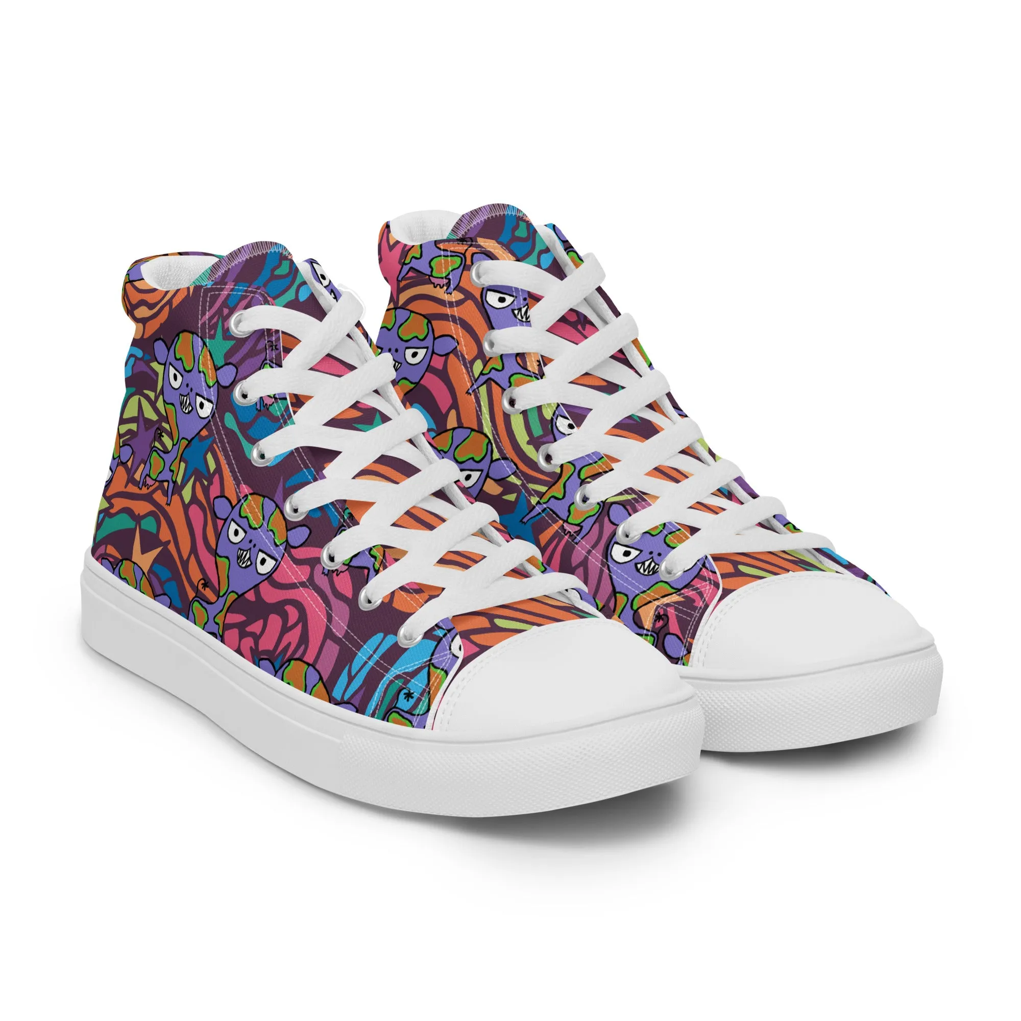 Carnivorous Cow Women’s high top canvas shoes
