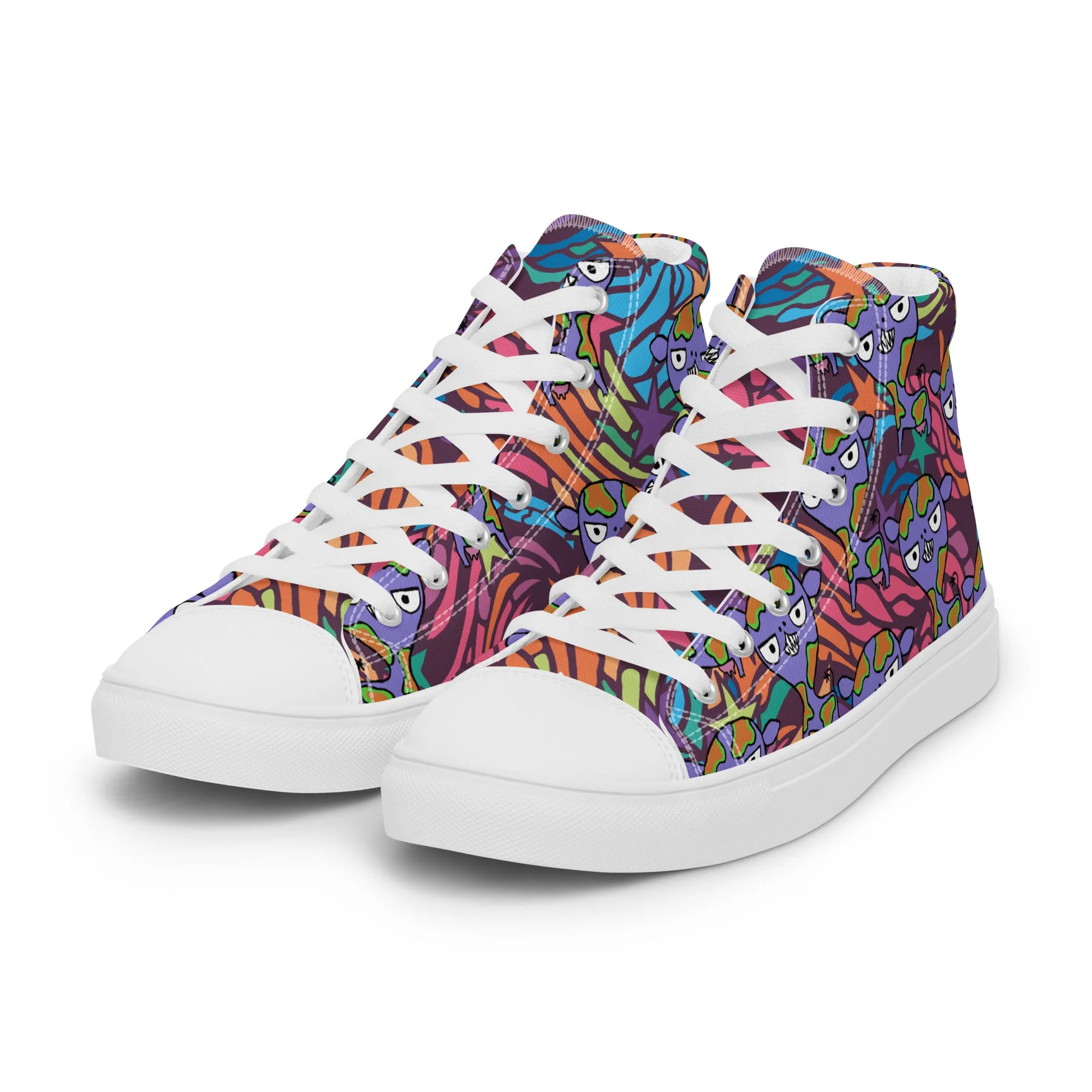 Carnivorous Cow Women’s high top canvas shoes