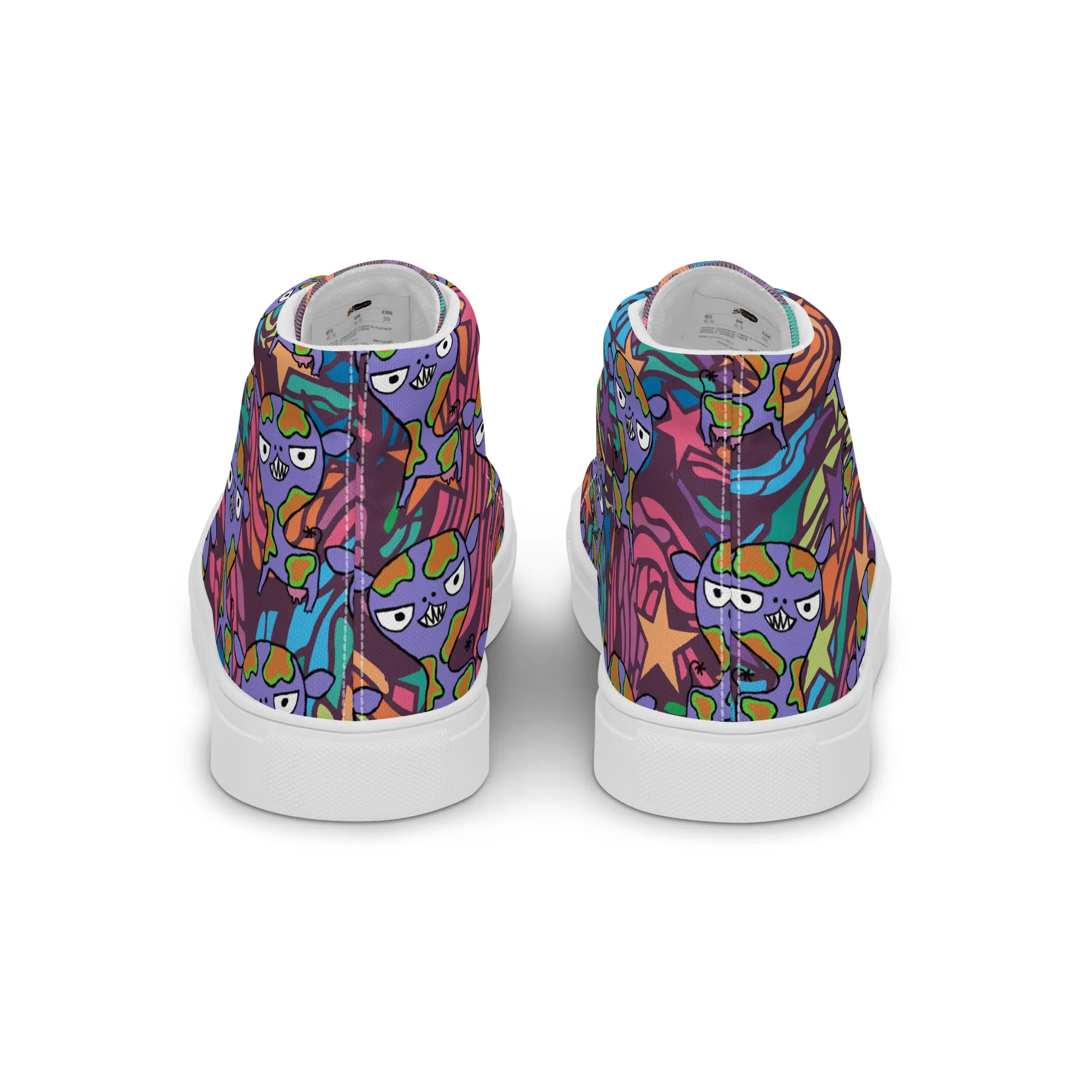 Carnivorous Cow Women’s high top canvas shoes