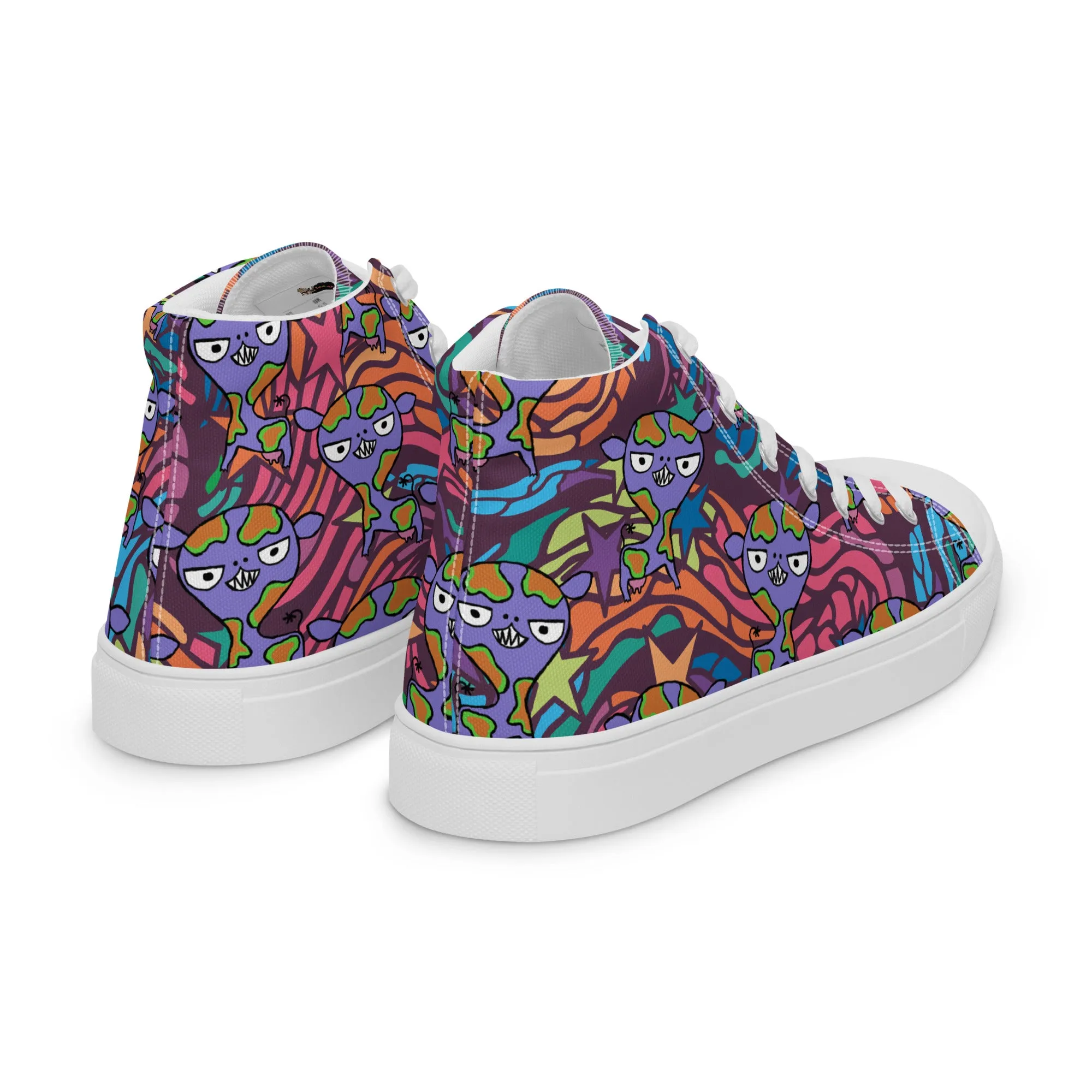 Carnivorous Cow Women’s high top canvas shoes