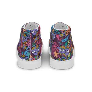 Carnivorous Cow Women’s high top canvas shoes