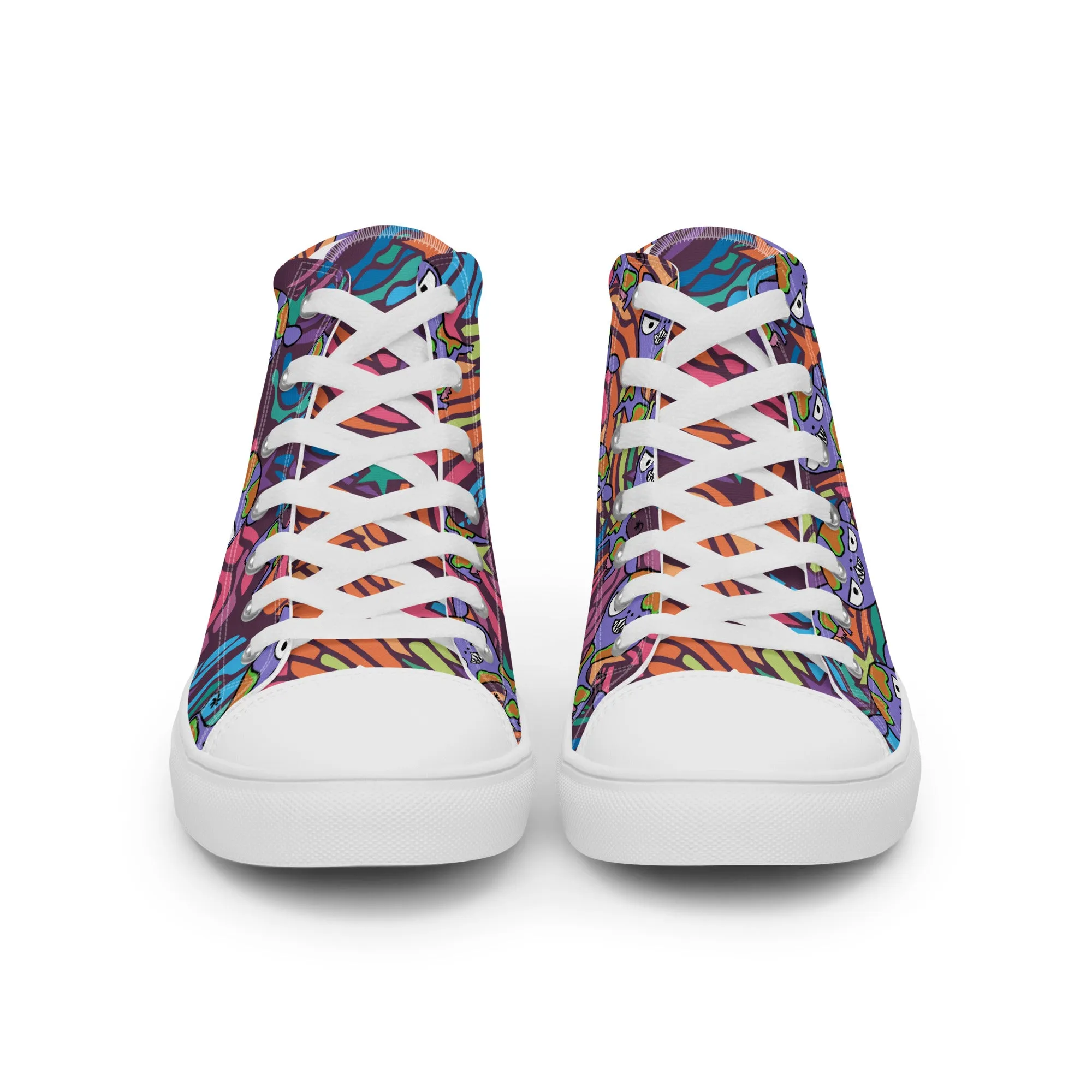 Carnivorous Cow Women’s high top canvas shoes