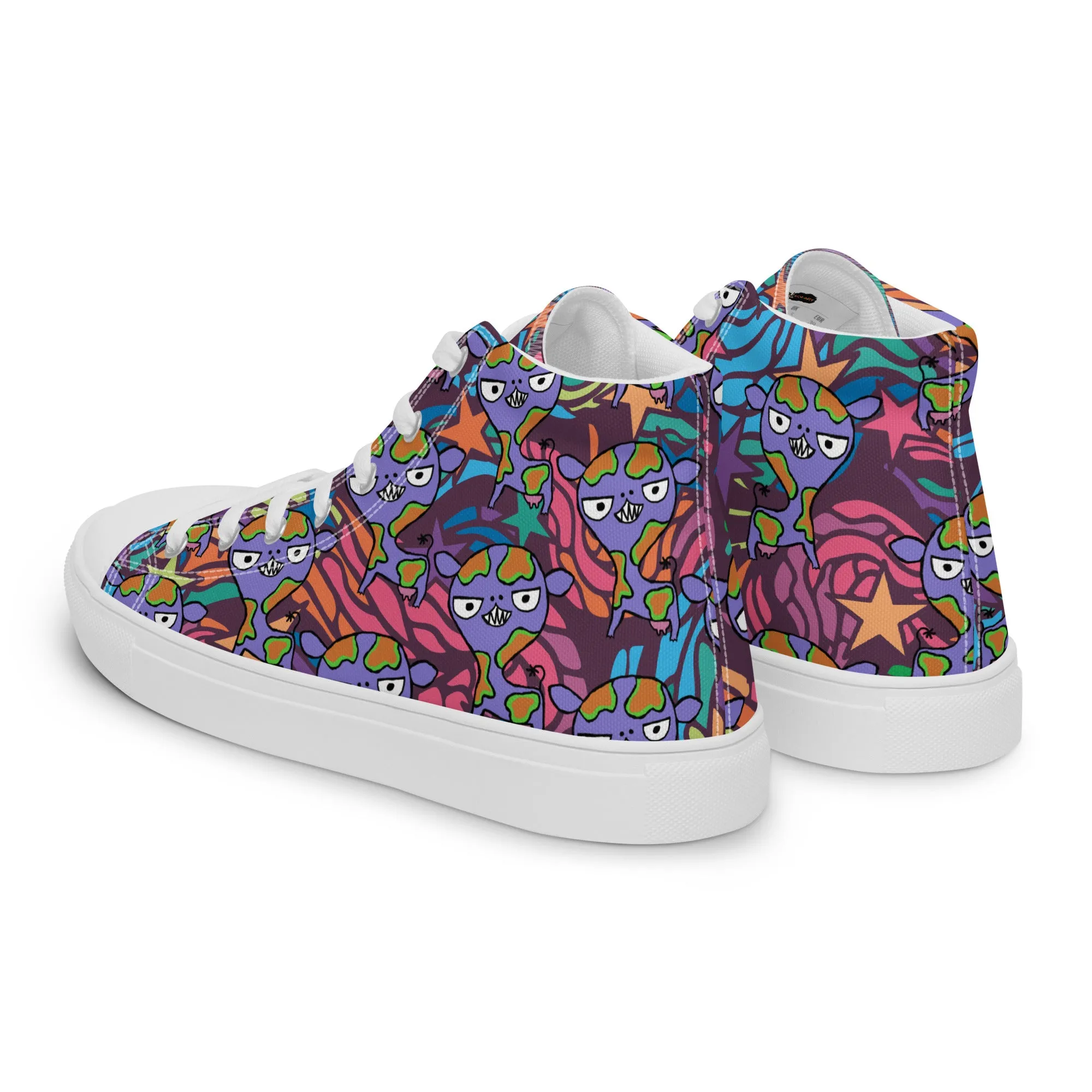 Carnivorous Cow Women’s high top canvas shoes