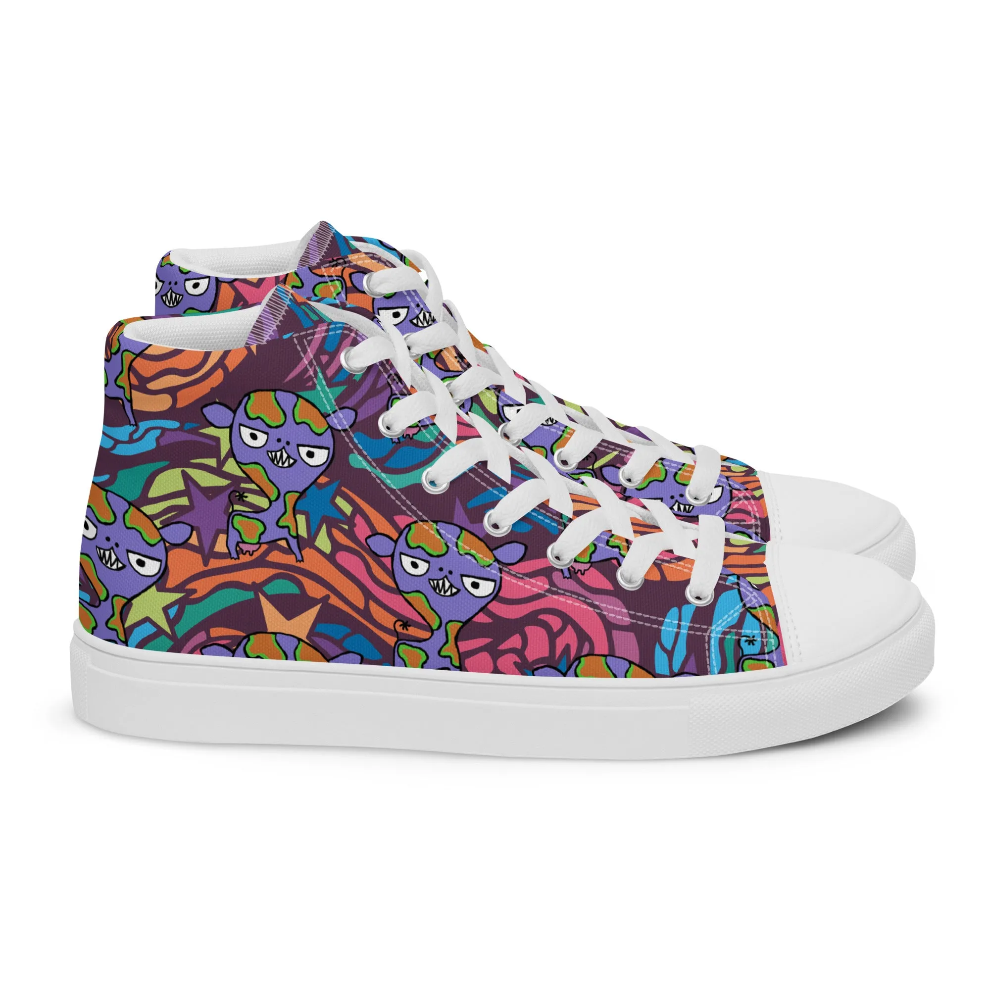 Carnivorous Cow Women’s high top canvas shoes