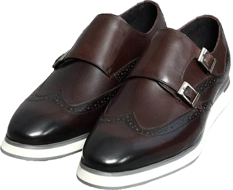 CAVANELI DOUBLE STRAP MONK SHOES