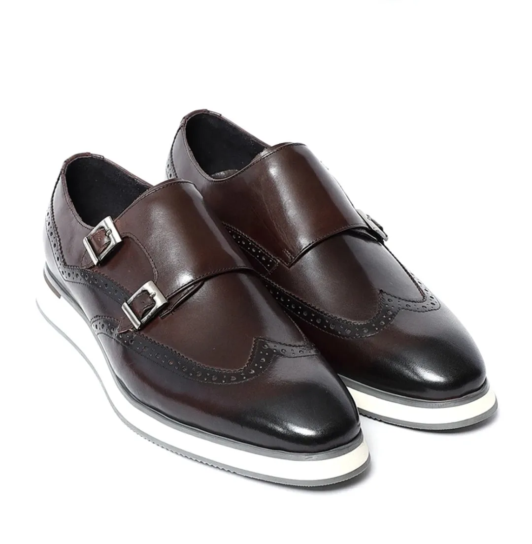 CAVANELI DOUBLE STRAP MONK SHOES