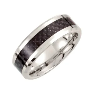 Cobalt 8mm Black Carbon Fiber Inlay Band 13