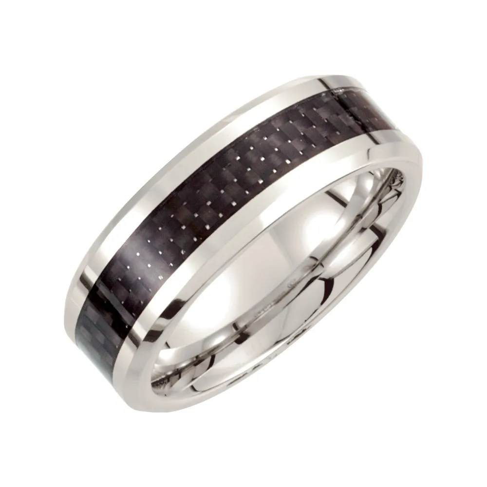 Cobalt 8mm Black Carbon Fiber Inlay Band 13