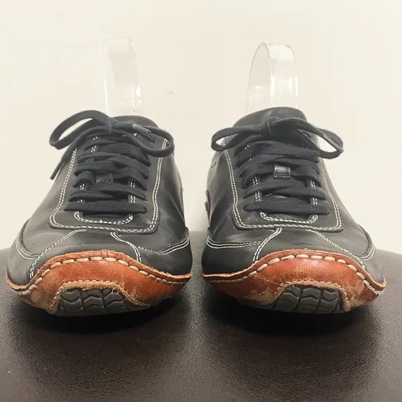 Cole Haan Nike Air Black Tan Brown Leather Lace Up Driving Sneakers 8.5 *no box*