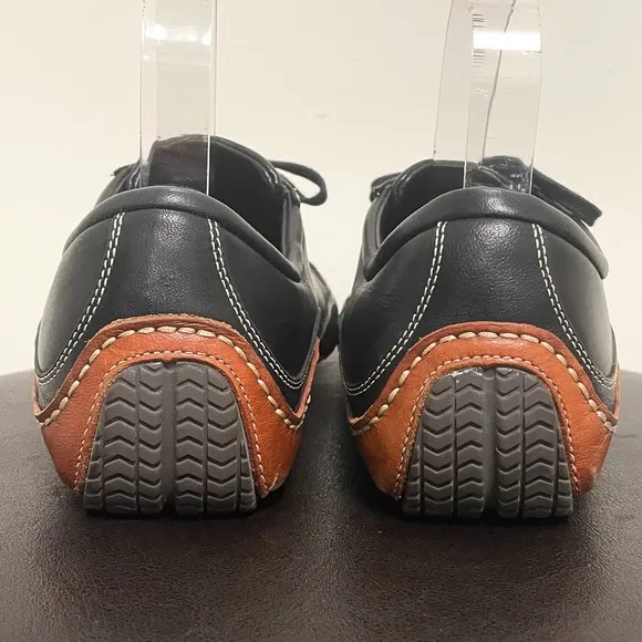 Cole Haan Nike Air Black Tan Brown Leather Lace Up Driving Sneakers 8.5 *no box*