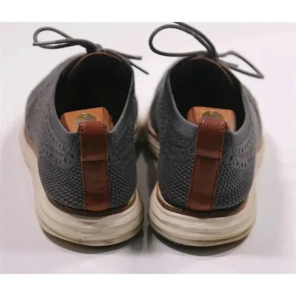 Cole-Haan ZeroGrand Stitchlite Gray Knit Wingtip Oxford Dress Shoes 11M