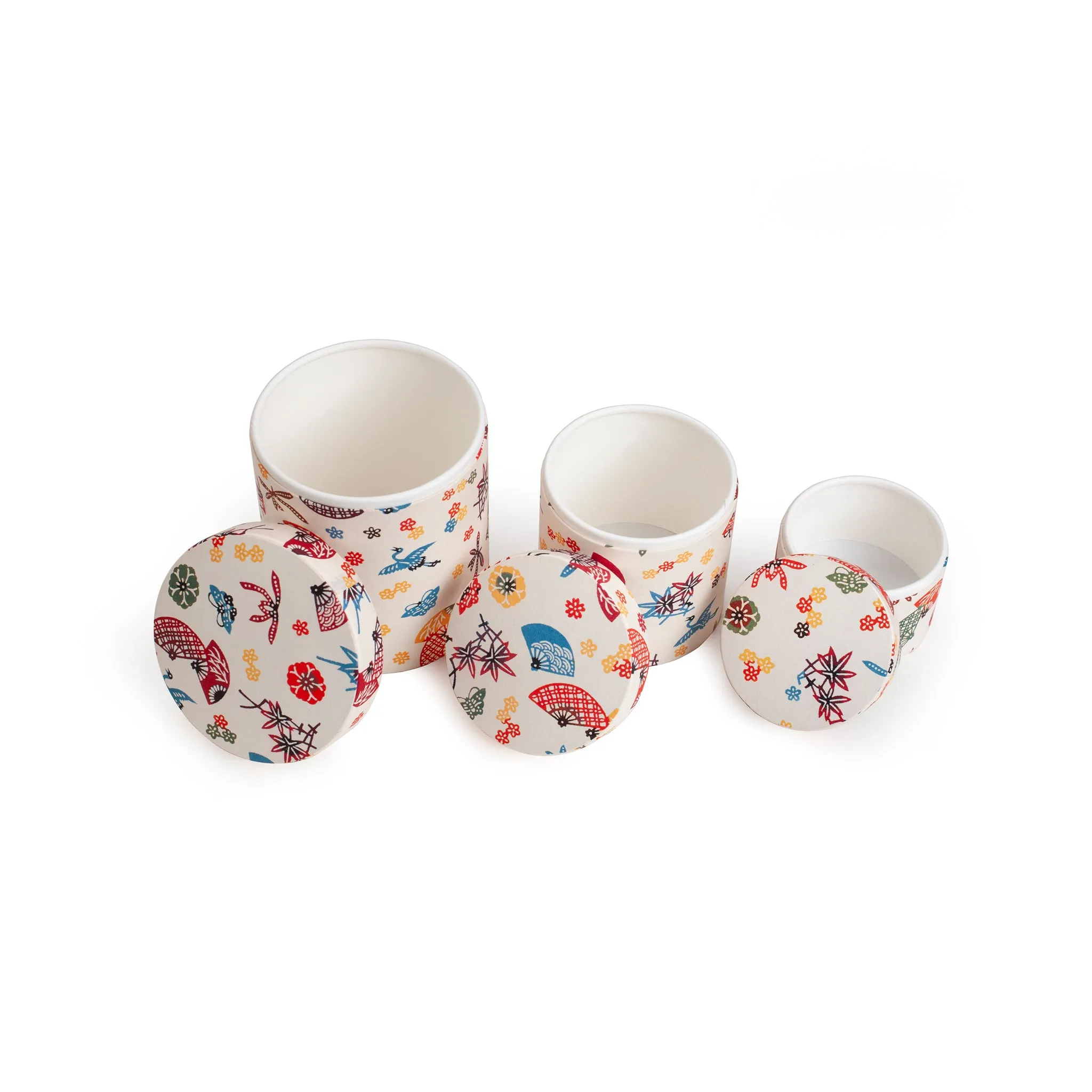 Colorful Set of Containers with Japanese Design