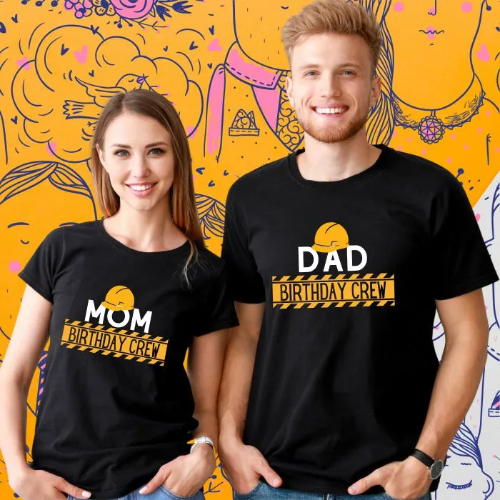 Construction Theme Family T-Shirts - Birthday Crew and Birthday Boy & Girl