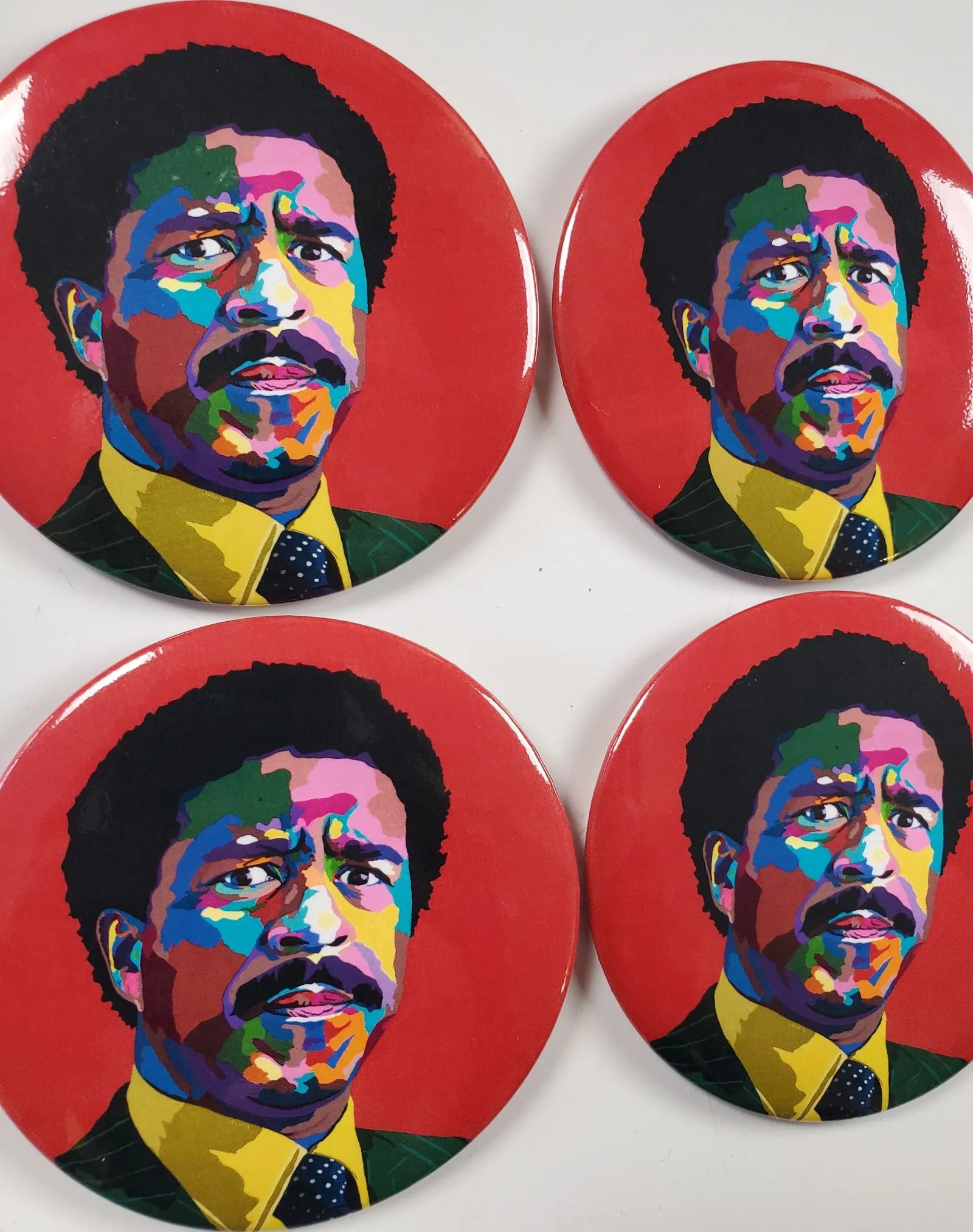 Crazy - Richard Pryor 3" buttons - Custom Pop Art Buttons for Fashion Apparel